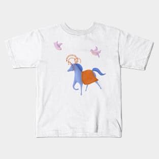 Circus horse and birds sticker pack Kids T-Shirt